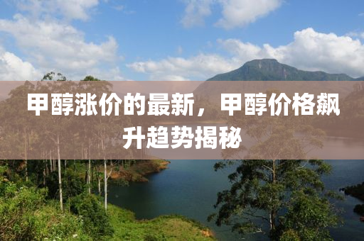 甲醇漲價的最新，甲醇山東水清源環(huán)保科技有限公司價格飆升趨勢揭秘