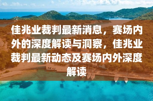 佳兆業(yè)裁判最新消息，賽場(chǎng)內(nèi)外的深度解讀與洞察，佳兆業(yè)裁判最新動(dòng)態(tài)及賽場(chǎng)內(nèi)外深度解讀山東水清源環(huán)保科技有限公司