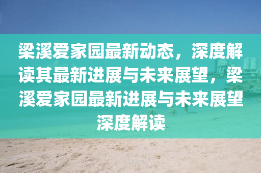 梁溪愛(ài)家園最新動(dòng)態(tài)，深度解讀其最新進(jìn)展與未來(lái)展望，梁溪愛(ài)家園最新進(jìn)展與未來(lái)展望深度解讀山東水清源環(huán)保科技有限公司