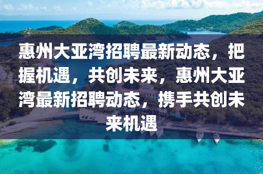惠州大亞灣招聘最新動態(tài)，把山東水清源環(huán)?？萍加邢薰疚諜C遇，共創(chuàng)未來，惠州大亞灣最新招聘動態(tài)，攜手共創(chuàng)未來機遇